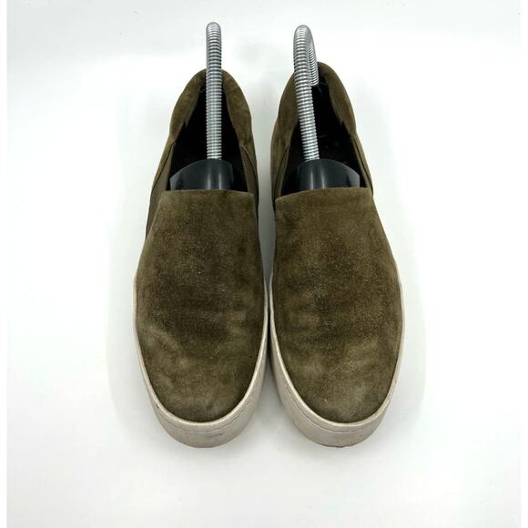 VINCE Warren Green Suede Platform Slip On Sneakers Women's 6.5 US - Picture 5 of 9